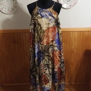 Mlle Gabrielle Spaghetti strap dress Tropical design